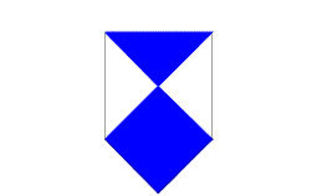 Das Kulturgutschutzzeichen ist ein blau-weißes Schild, welches unten eine Spitze hat. Damit kann jeder schnell und einfach ein Gebäude oder Denkmal als unbewegliches geschütztes Kulturgut erkennen. (verweist auf: Besuch im Barbarastollen)