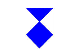 Das Kulturgutschutzzeichen ist ein blau-weißes Schild, welches unten eine Spitze hat. Damit kann jeder schnell und einfach ein Gebäude oder Denkmal als unbewegliches geschütztes Kulturgut erkennen.